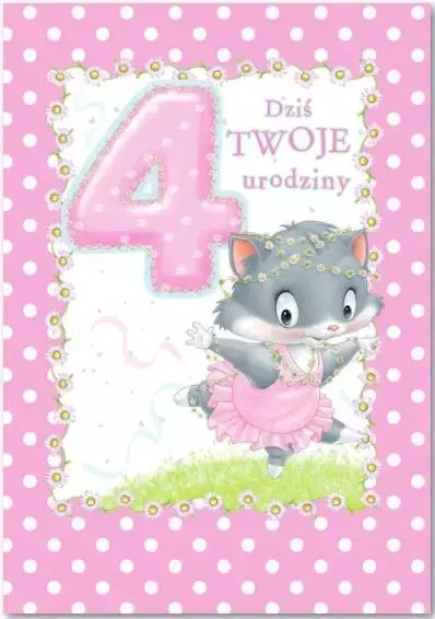 Kartka okolicznościowa Urodziny 4 MF09 - Papiernicze i szkolne