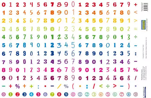 Naklejki cyfry (240 naklejek) - Papiernicze i szkolne