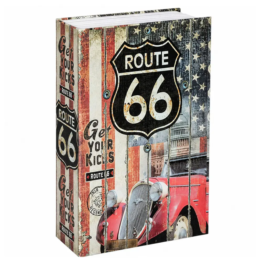 Książka Sejf Na Klucz Mała Kasetka Skrytka Na Pieniądze Route 66 - Papiernicze i szkolne