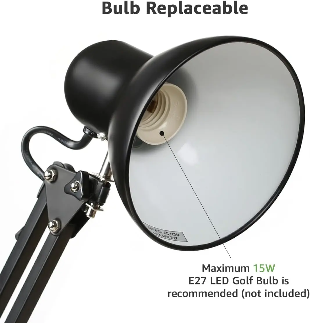 Lampa biurkowa LEPRO 3100027-EU (czarna) - Dom i ogród