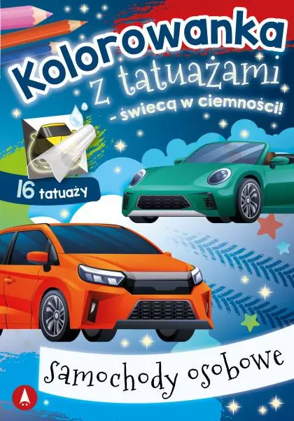Kolorowanka z tatuażami – świecą w ciemności! Samochody osobowe - Książki