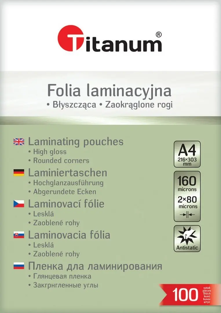 Folia do laminacji A4 80 mic. 100szt - Książki