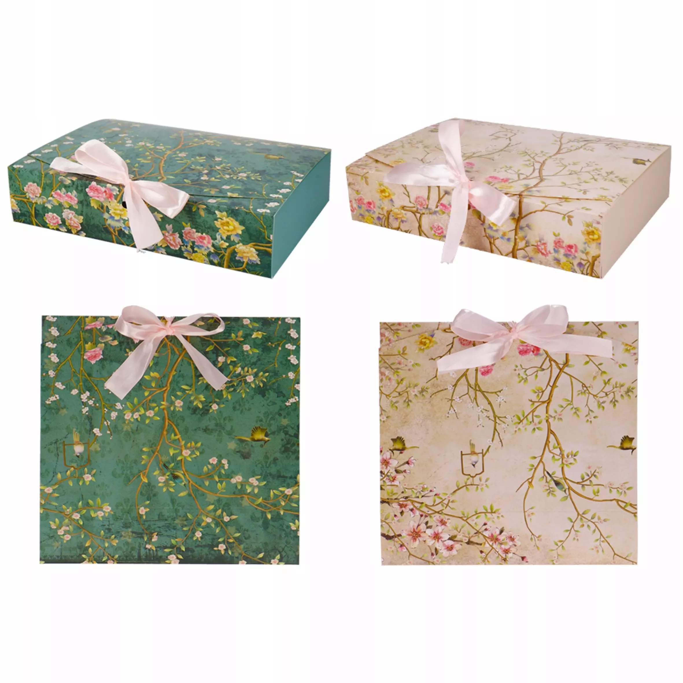 Pudełko na prezenty składane 23x17cm gałązki 2szt. - Papiernicze i szkolne
