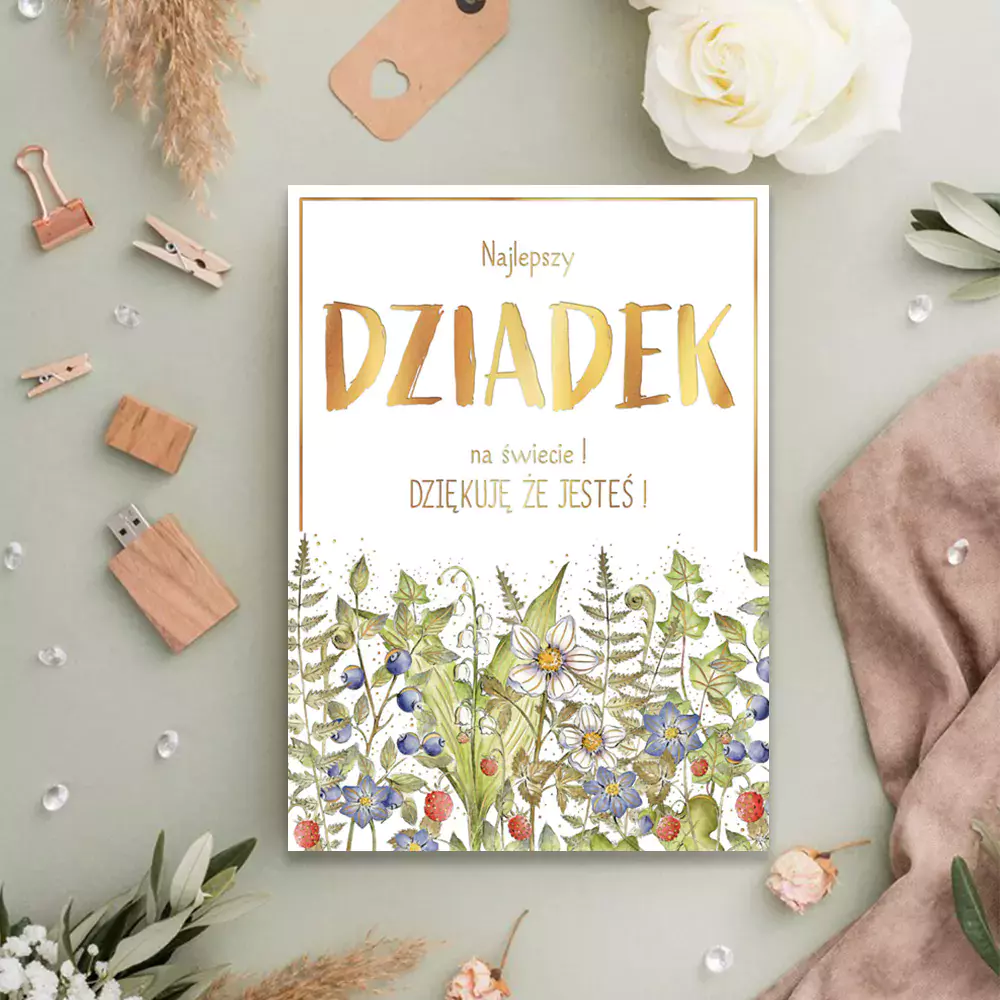 Karnet okolicznościowy dla dziadka, las - Papiernicze i szkolne