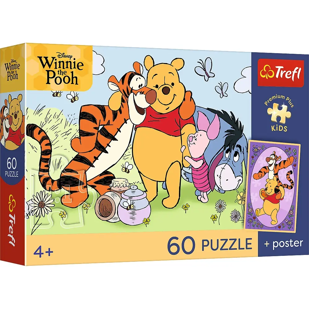 PUZZLE 60 PREMIUM PLUS KIDS Uśmiech i miód Kubuś Puchatek 17437 - Puzzle