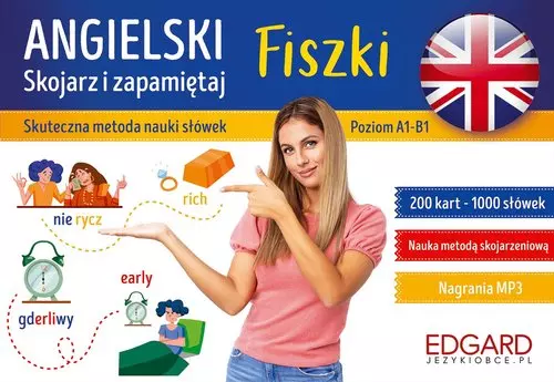 Angielski. Skojarz i zapamiętaj. Fiszki - Książki