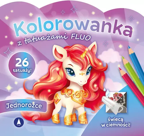 Kolorowanka z tatuażami FLUO Jednorożce - Papiernicze i szkolne