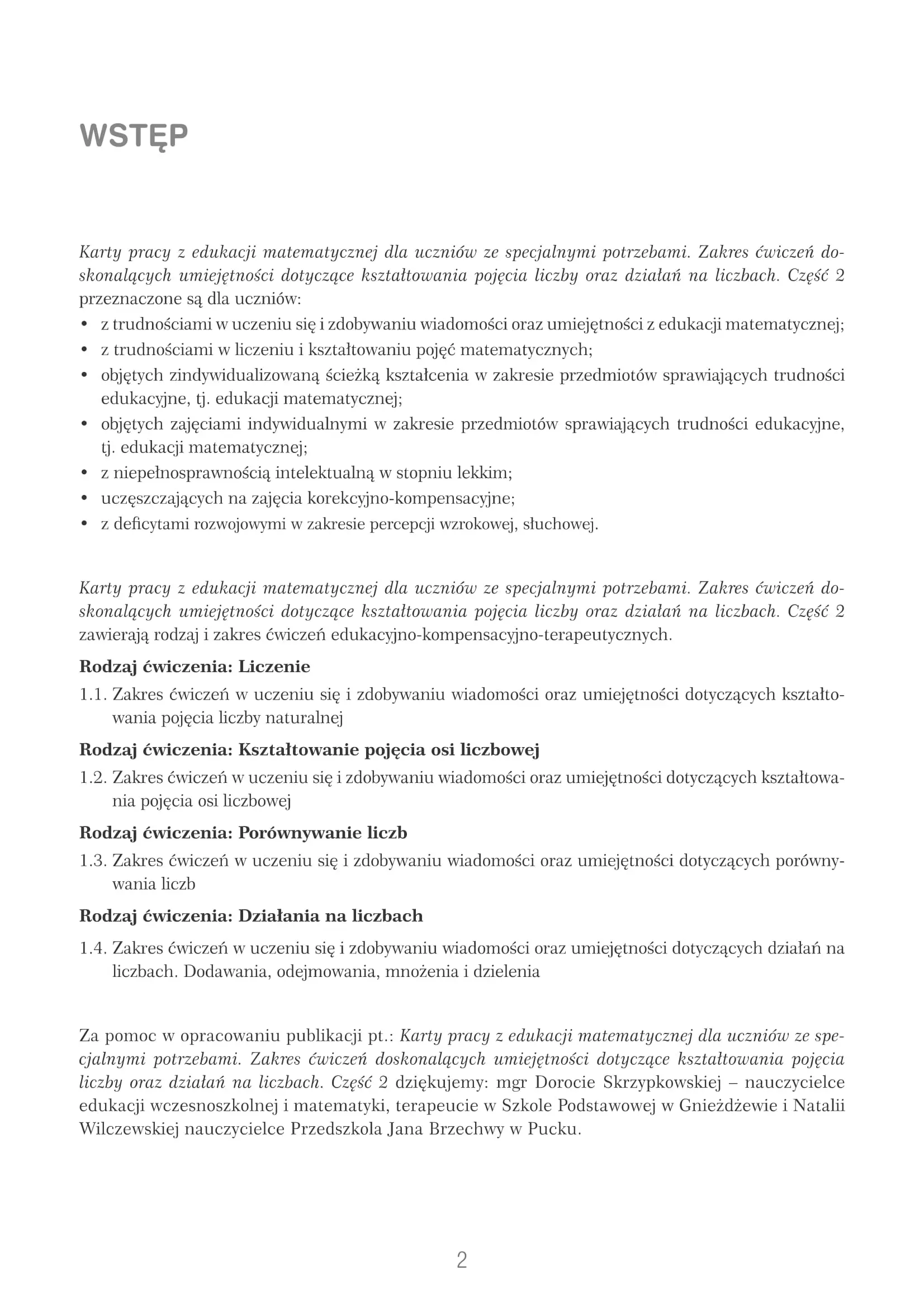 Karty pracy z edukacji matematycznej dla uczniów ze specjalnymi potrzebami. Część 2 - Książki
