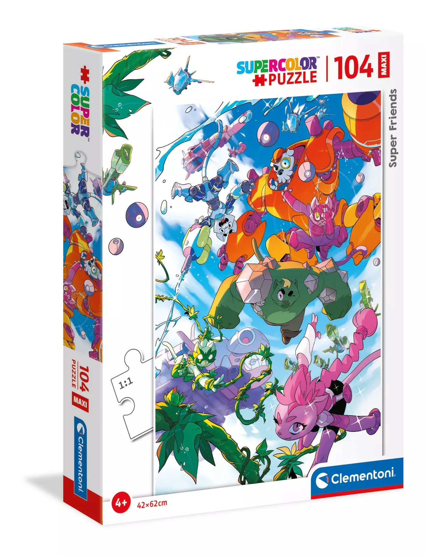 Puzzle maxi 104 elementy. Supercolor. Super przyjaciele - Puzzle