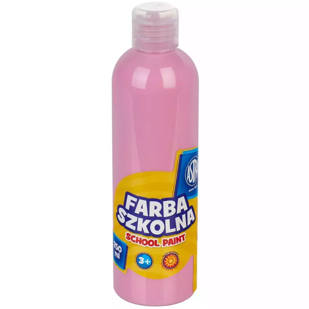 Farba szkolna naturalna tempera Astra 250 ml różowa jasna - Papiernicze i szkolne
