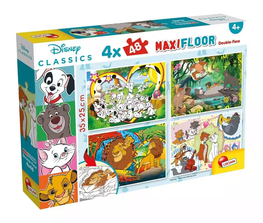 Puzzle dwustronne maxi 4x48 elementów. Disney - Puzzle