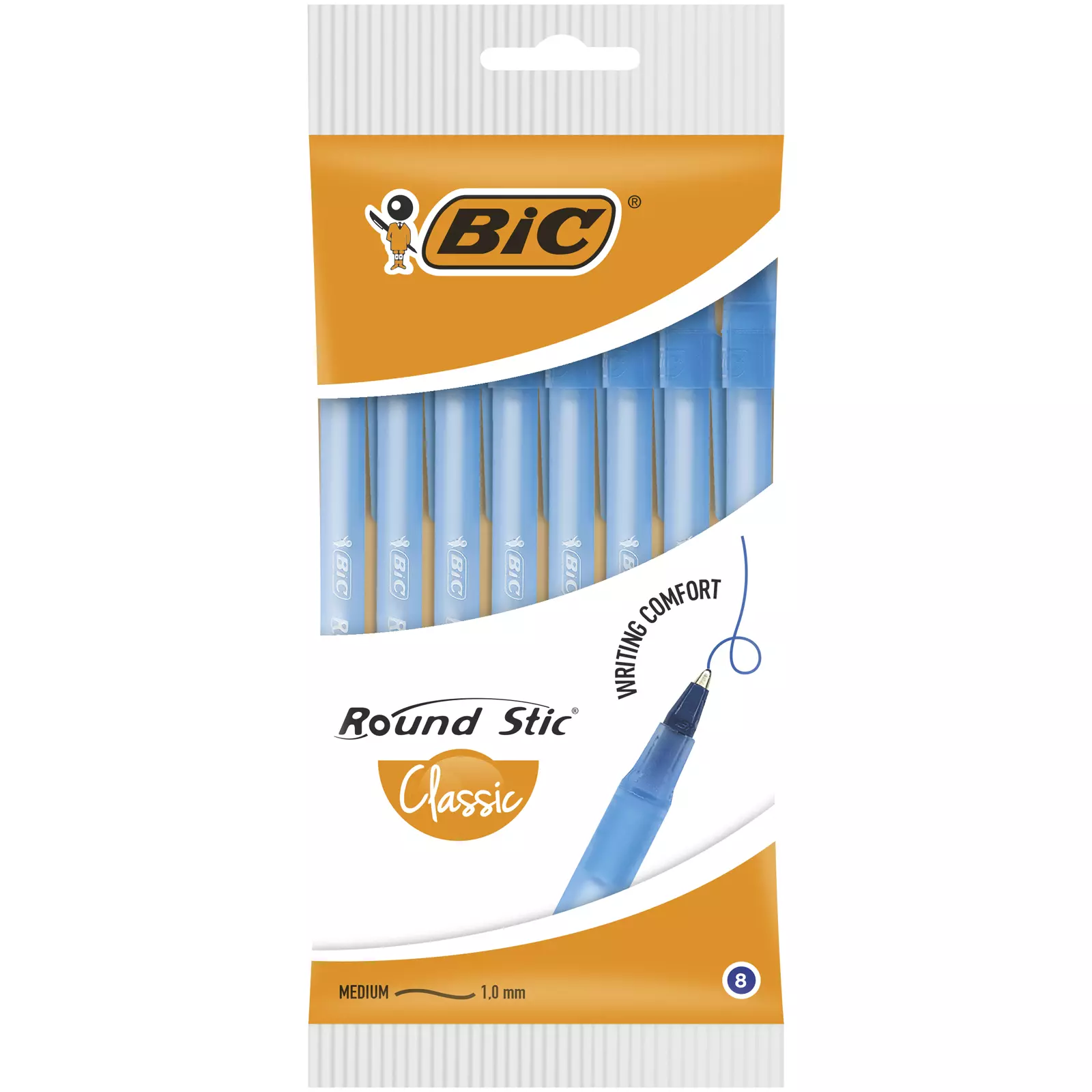 Długopis BIC Round Stic Classic niebieski pouch 8szt - Papiernicze i szkolne