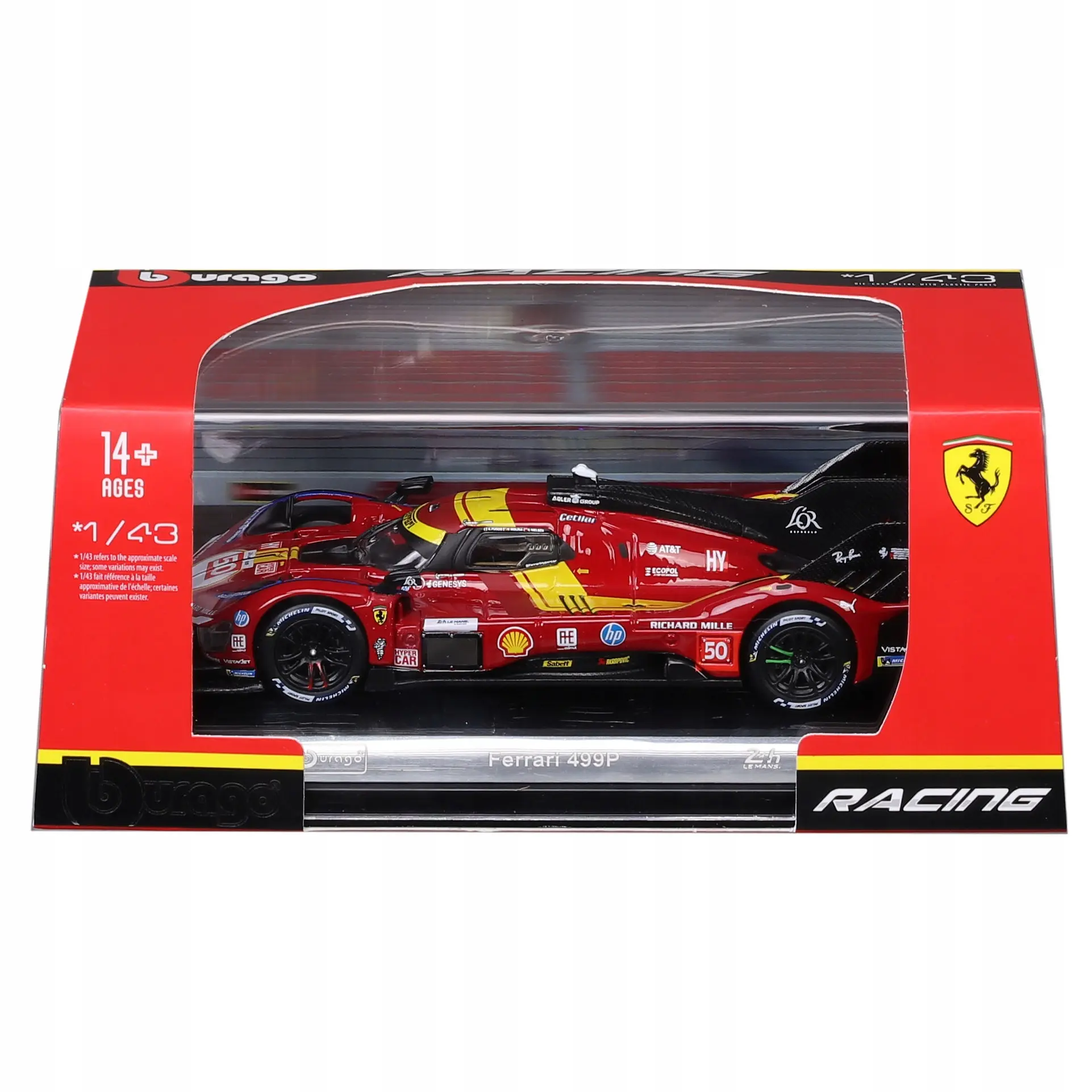 BBURAGO metal, 1:43 FERRARI RACING 499P plastik - Zabawki