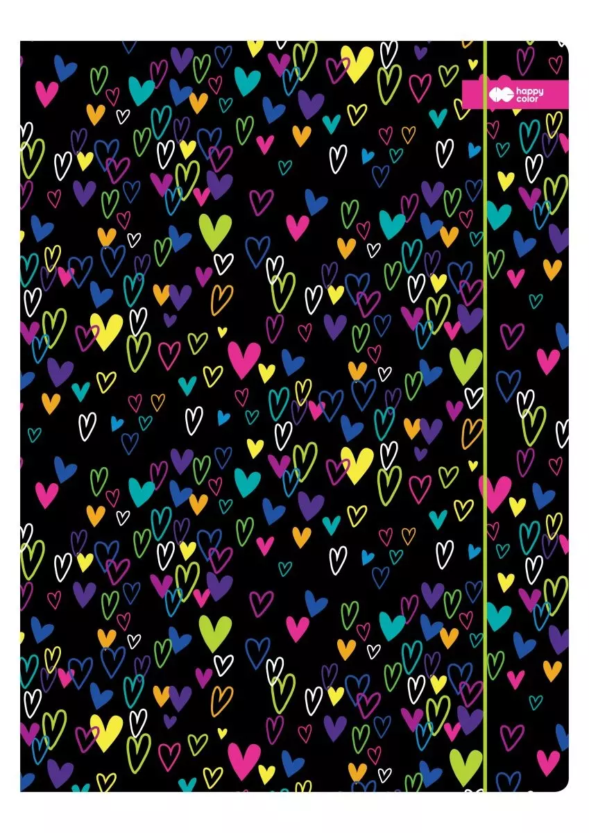 Teczka A4 My Love czarna Happy Color - Papiernicze i szkolne