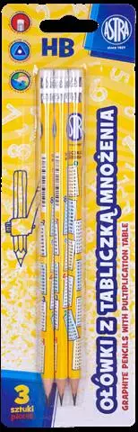 Ołówek z tabliczką mnożenia Astra blister 3 szt. - Papiernicze i szkolne