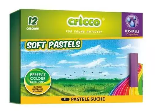 Pastele suche 12 kolorów Cricco - Papiernicze i szkolne