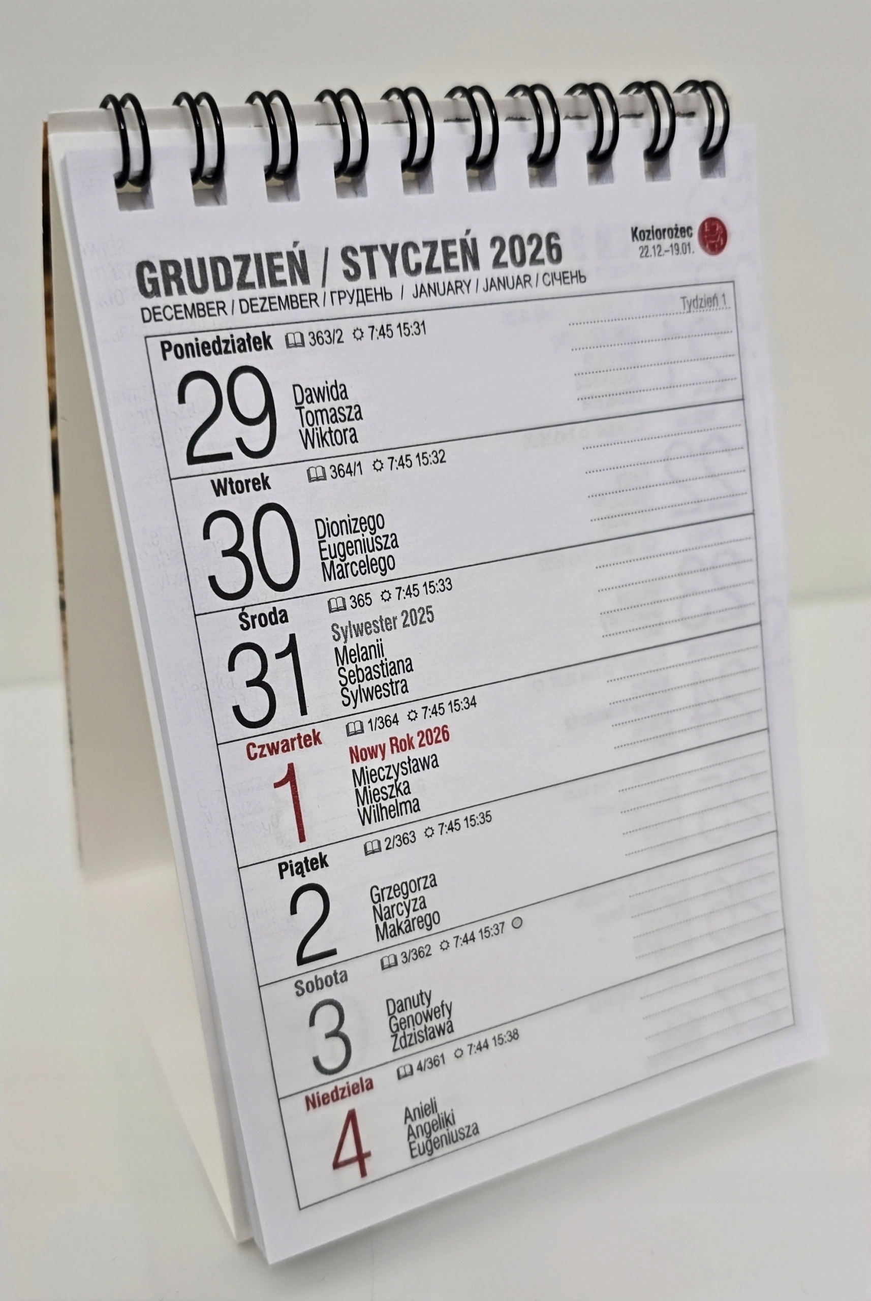 Kalendarz biurkowy 2026 Pan Kalendarzyk - Książki