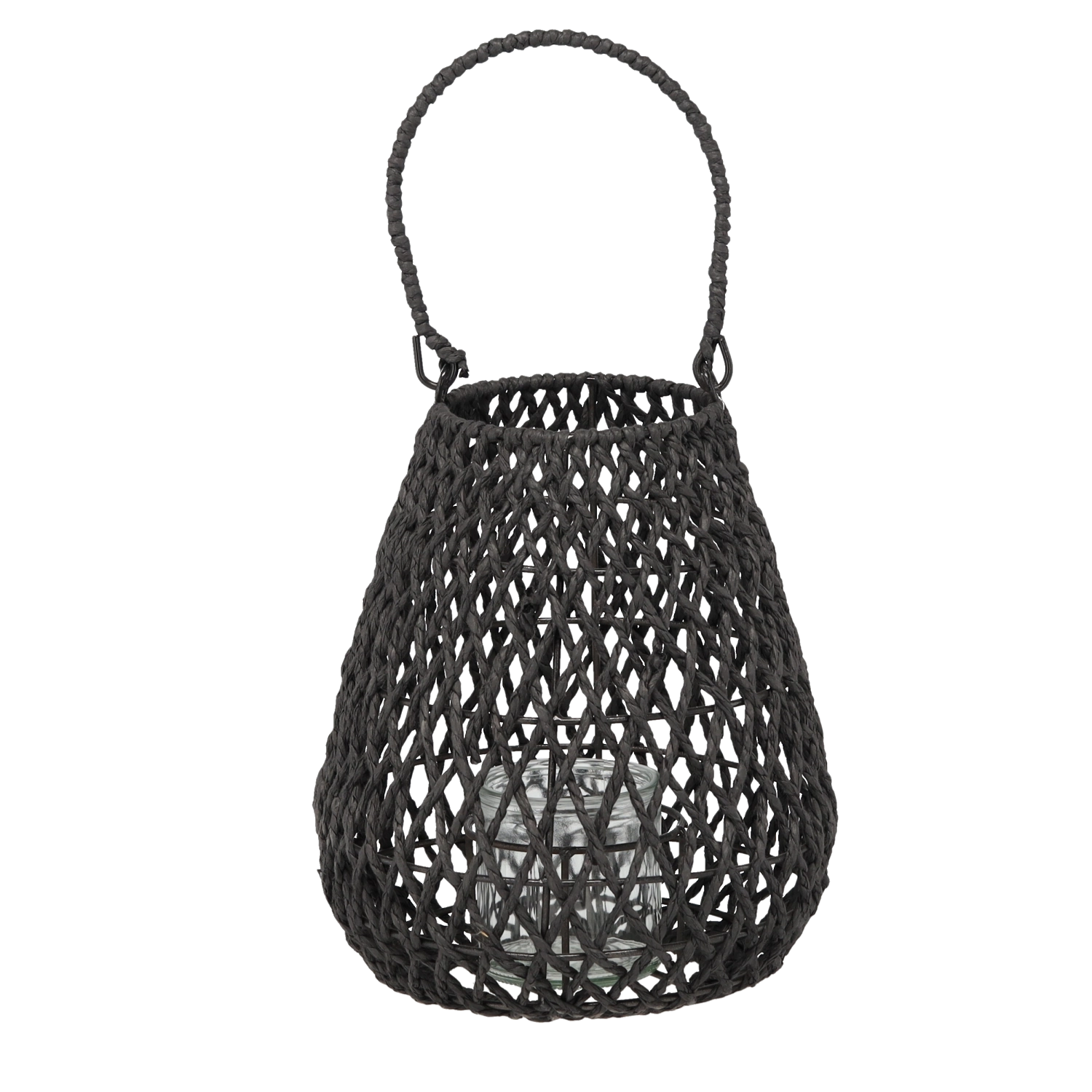 Lampion Pleciony 20 x 25 cm Czarny, pakiet 6 sztuk - Elektronika i akcesoria