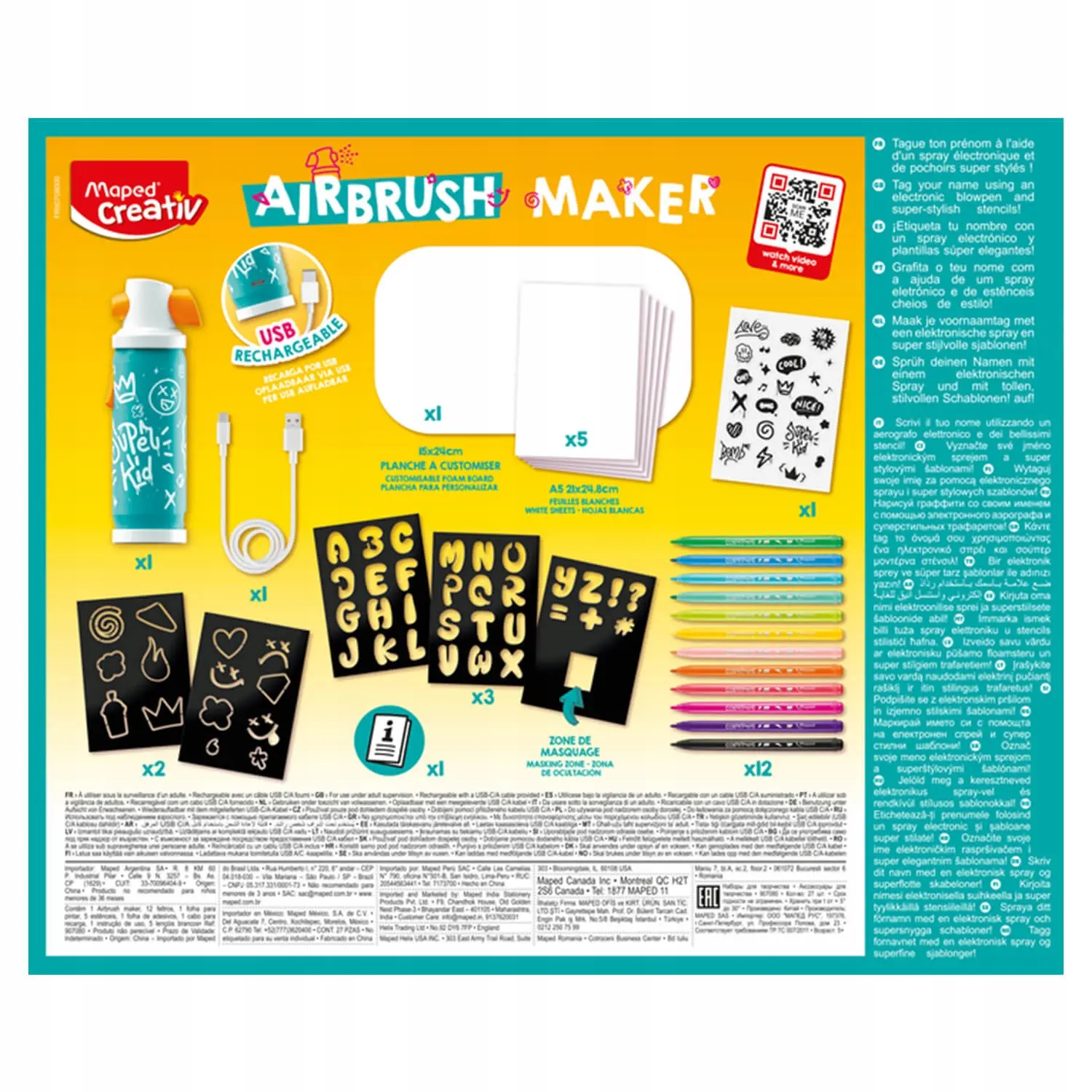 Spray AIRBRUSH do graffiti na akumulator - Zabawki