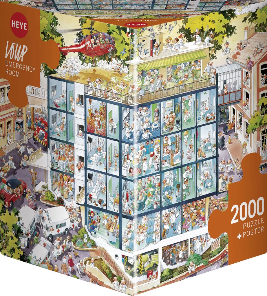 Puzzle 2000 elementów. Szalony szpital + plakat - Puzzle