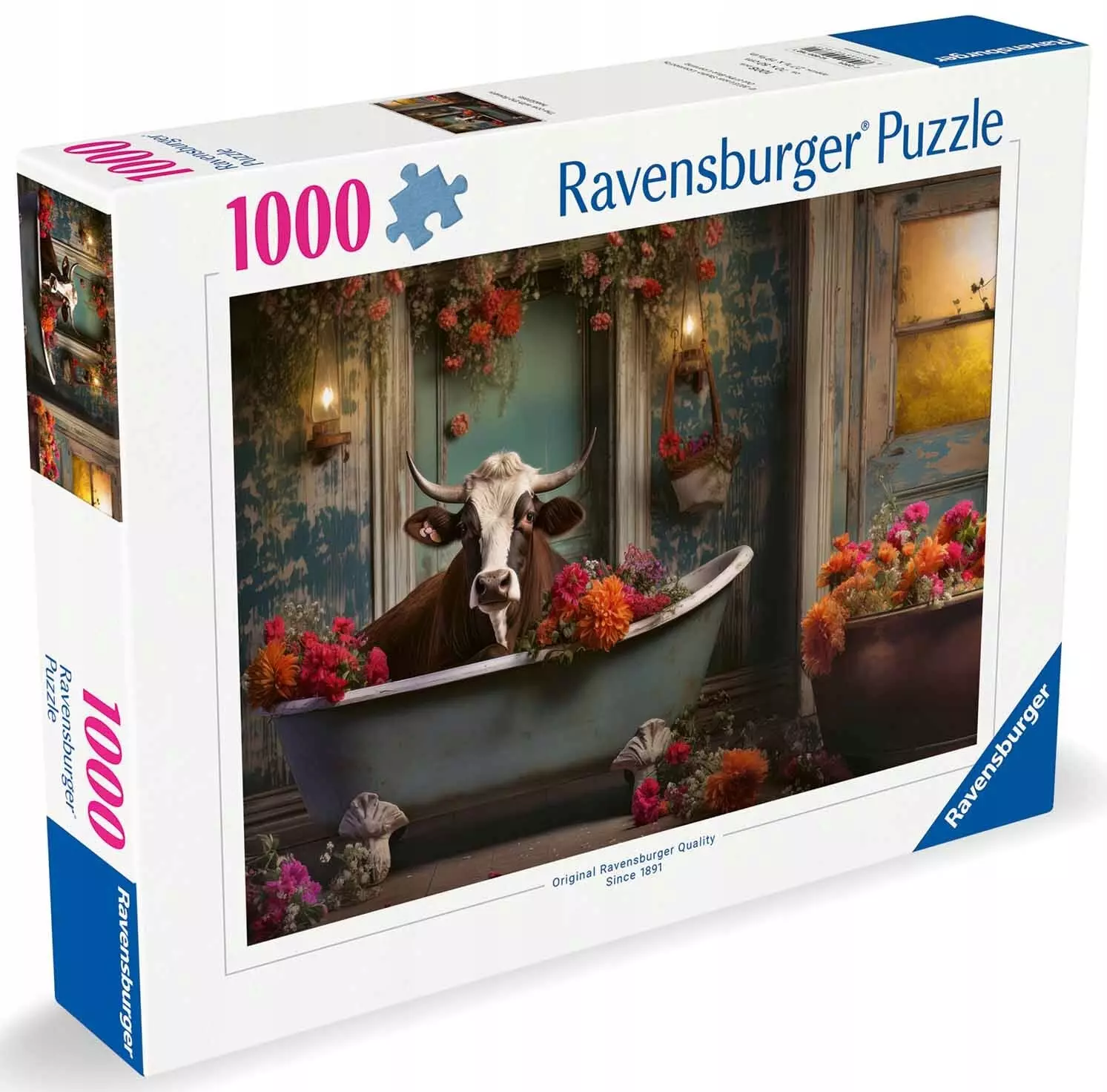 Puzzle 1000 elementów. Krowa w kąpieli - Puzzle