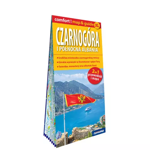 Czarnogóra i północna Albania laminowany map&guide XL 2w1: przewodnik i mapa - Książki