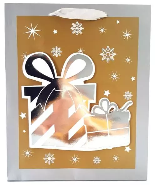 Torebka prezentowa świąteczna 3D 9016A 30x39x12cm p12, cena za 1szt - Papiernicze i szkolne