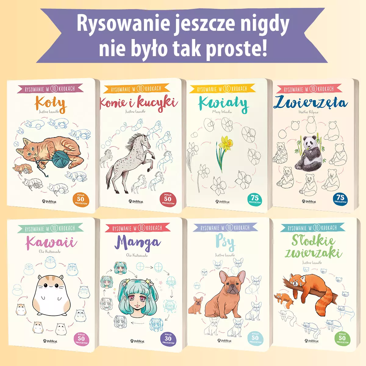 Rysowanie w 10 krokach. Słodkie zwierzaki - Książki
