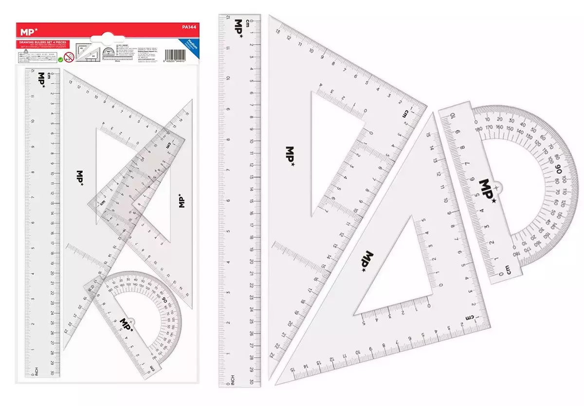 Zestaw geometryczny przezroczysty - Papiernicze i szkolne