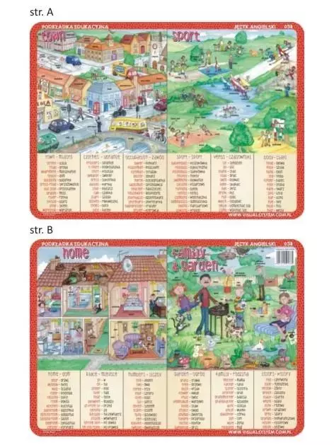Podkładka edu. 038 - Town, sport, home, family - Papiernicze i szkolne
