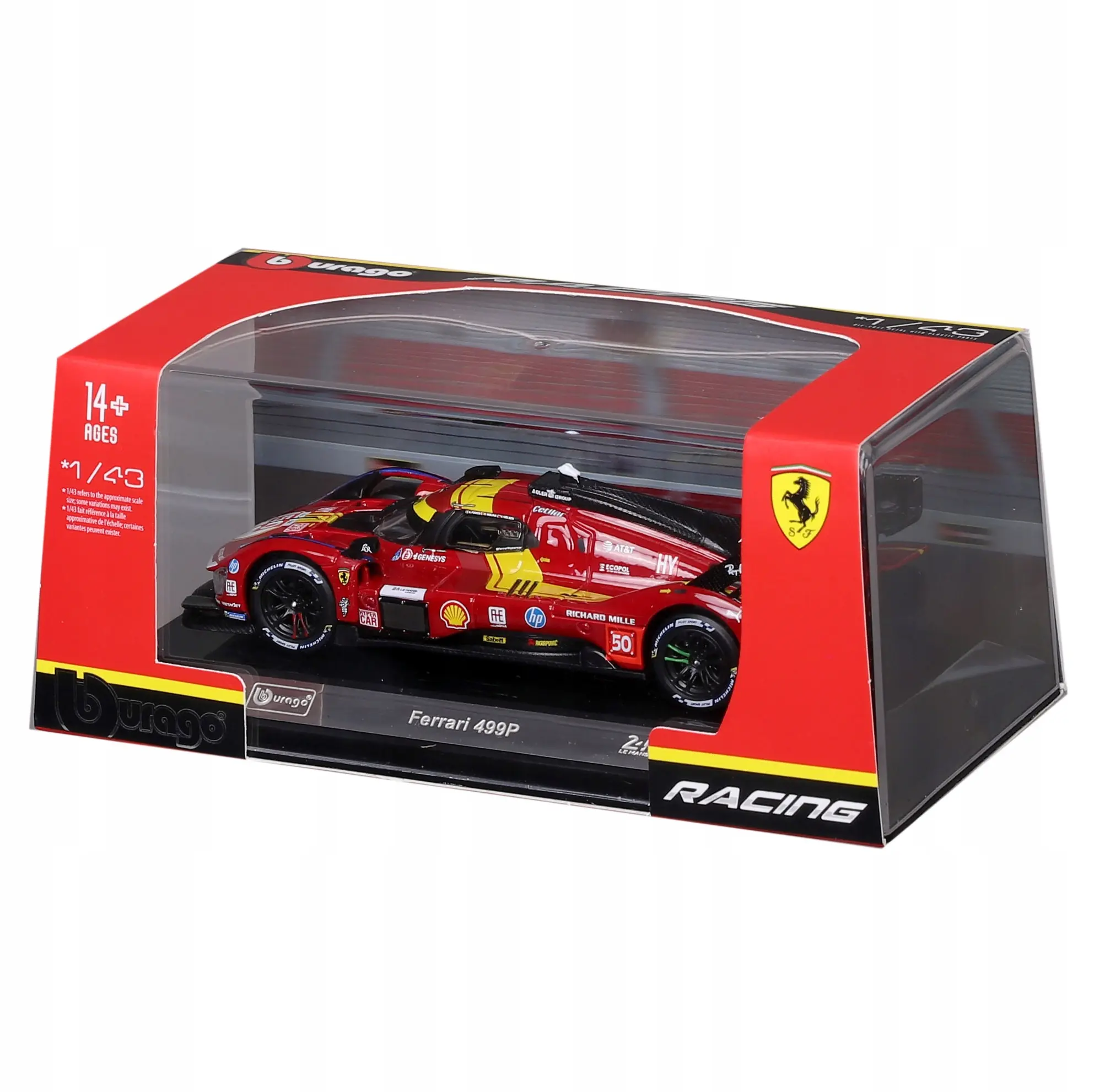 BBURAGO metal, 1:43 FERRARI RACING 499P plastik - Zabawki