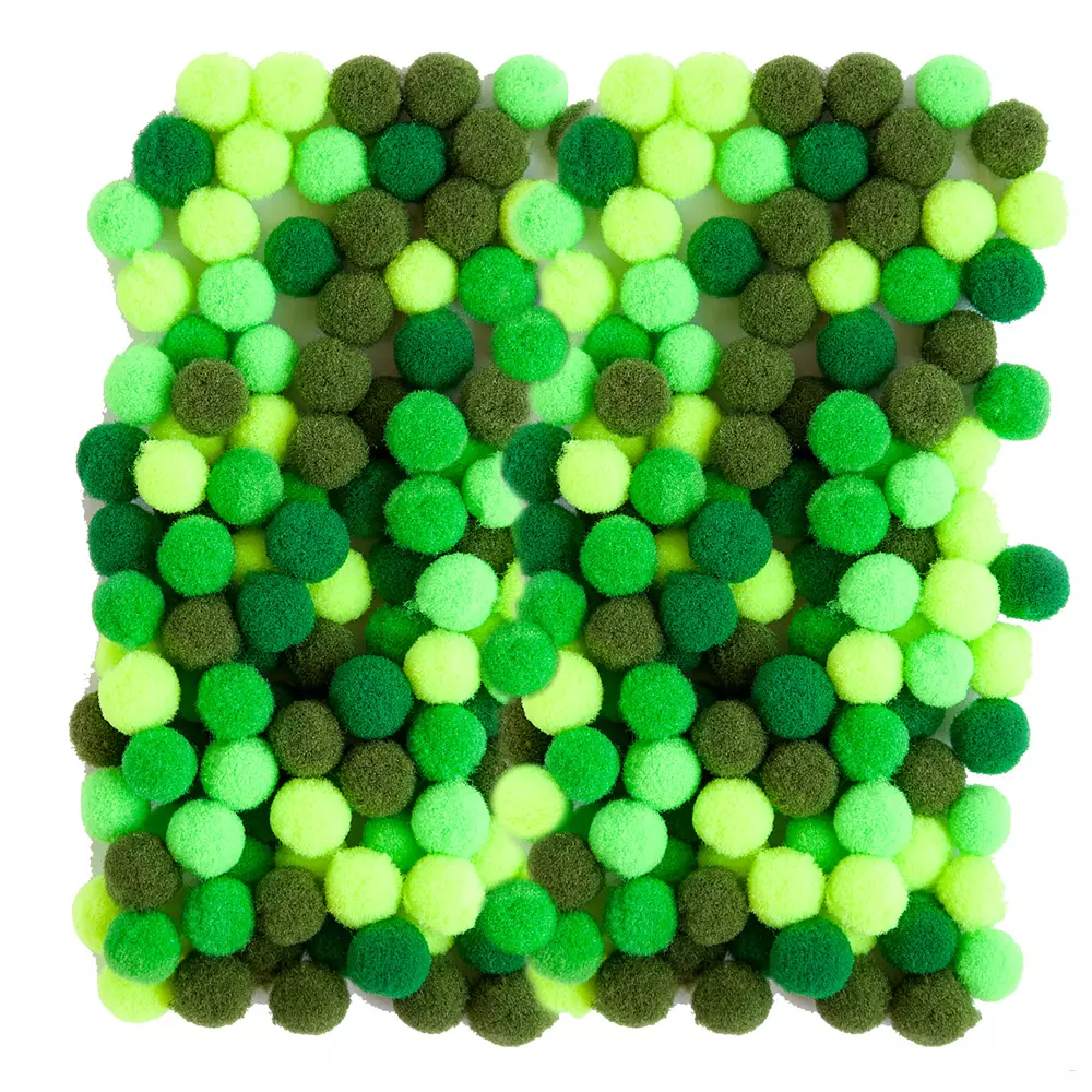 Pompony poliestrowe zielone 1cm 120 szt. - Papiernicze i szkolne