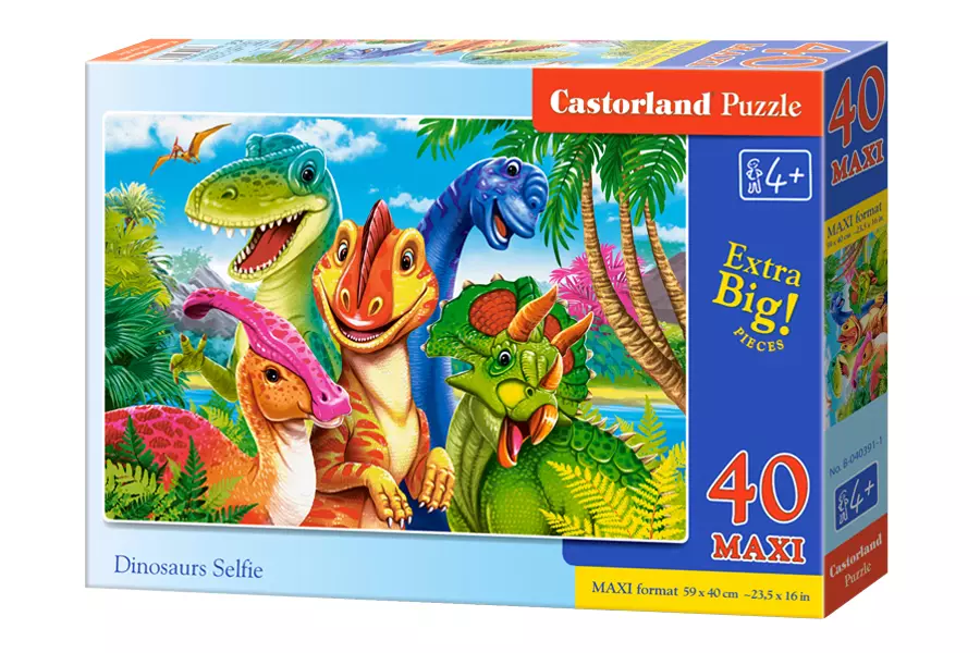 Puzzle maxi 40 elementów. Selfie dinozaurów - Puzzle