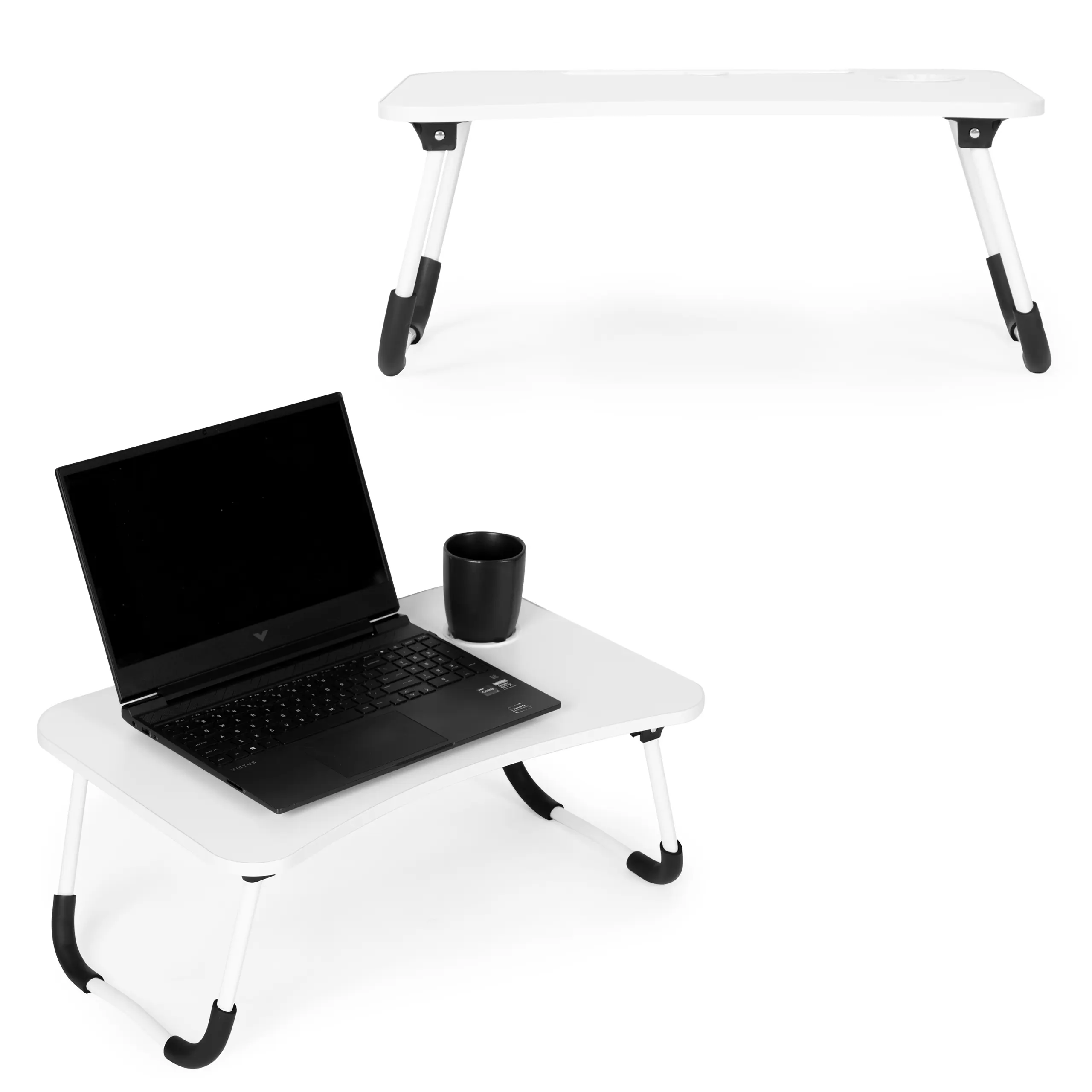Podstawka pod laptopa składana stolik do łóżka 60x40 cm biała ModernHome - Elektronika i akcesoria