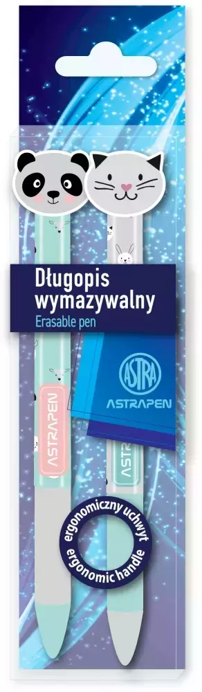 Długopis automatyczny wymazywalny Astrapen Oops Animals 2 szt. - Papiernicze i szkolne
