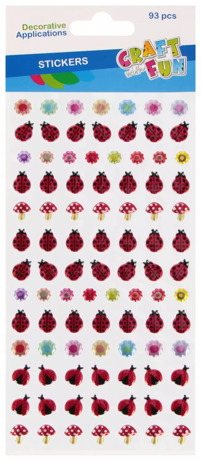 Ozdoba Dekoracyjna Naklejki Puffy Biedronki Op. 93 szt. Craft with Fun 545812 - Papiernicze i szkolne
