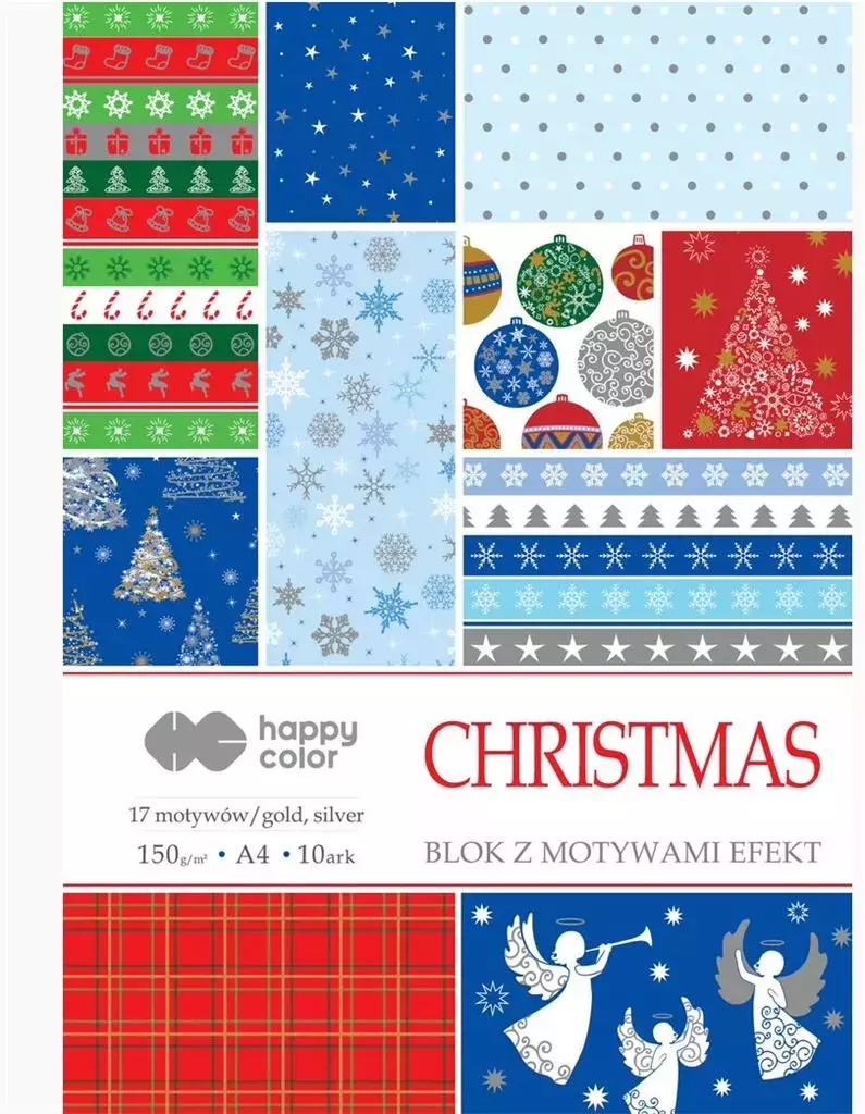 Blok A4/10 z motywami Święta 2 150g HAPPY COLOR - Papiernicze i szkolne