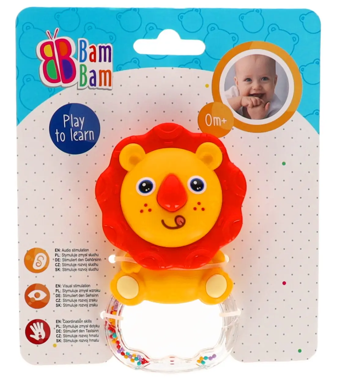 Grzechotka Lew DzwiĘk Bam Bam 592797 - Zabawki