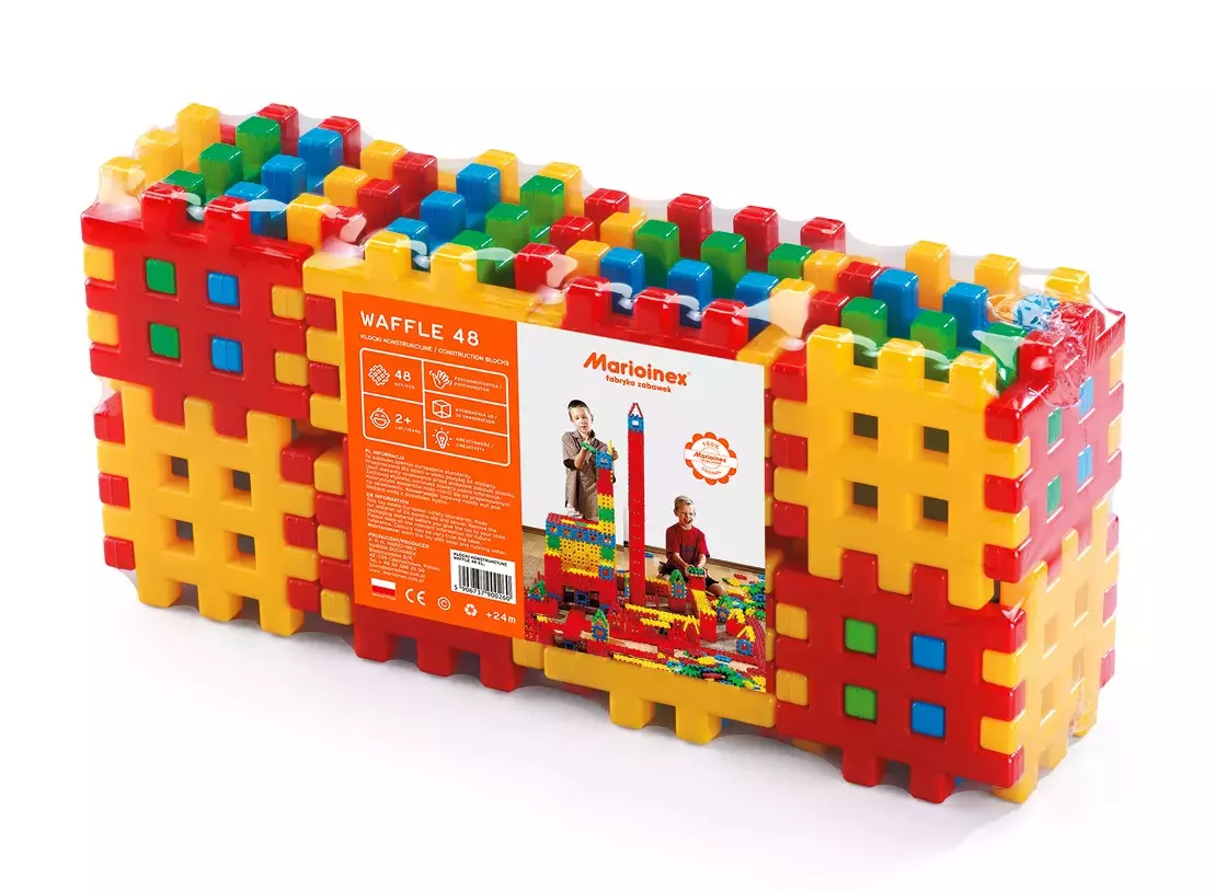 Klocki konstrukcyjne Waffle (48 elementów) - Zabawki