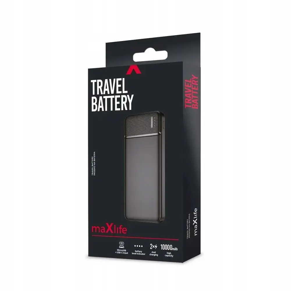 Maxlife power bank MXPB-01 10000 mAh czarny - Elektronika