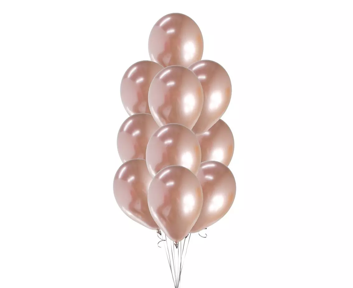 Balony Beauty&Charm, metaliki różowo-złote 12/ 10 szt. - Papiernicze i szkolne