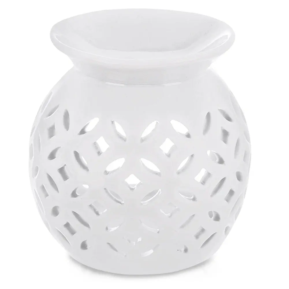 Kominek zapachowy ceramiczny biały 7x7 cm - Dom i ogród