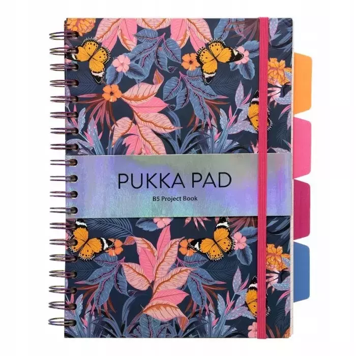 Kołobrulion Book Bloom. Motyle. Pukka Project. B5 linia. 100 kartek - Papiernicze i szkolne