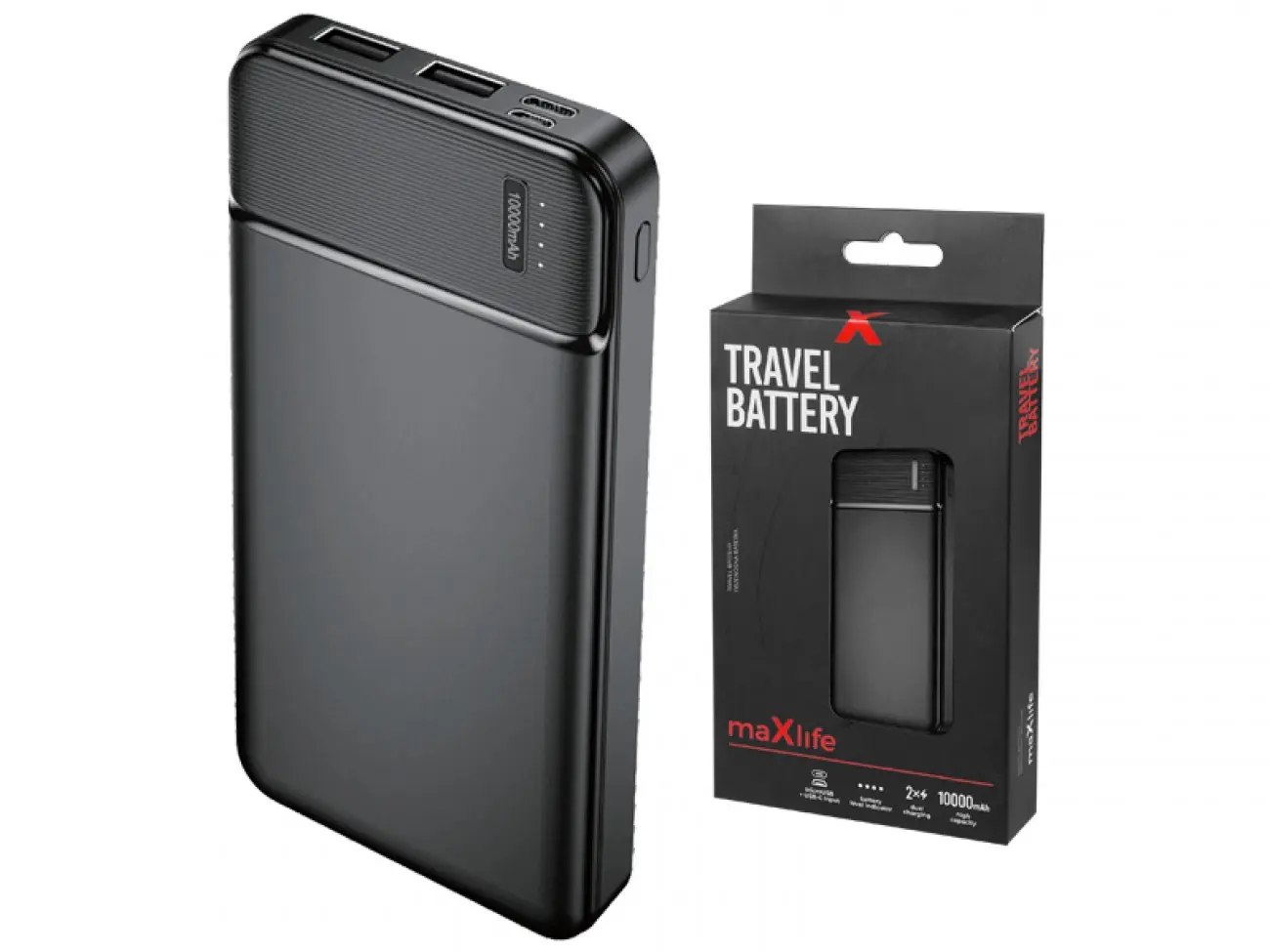 Maxlife power bank MXPB-01 10000 mAh czarny - Elektronika