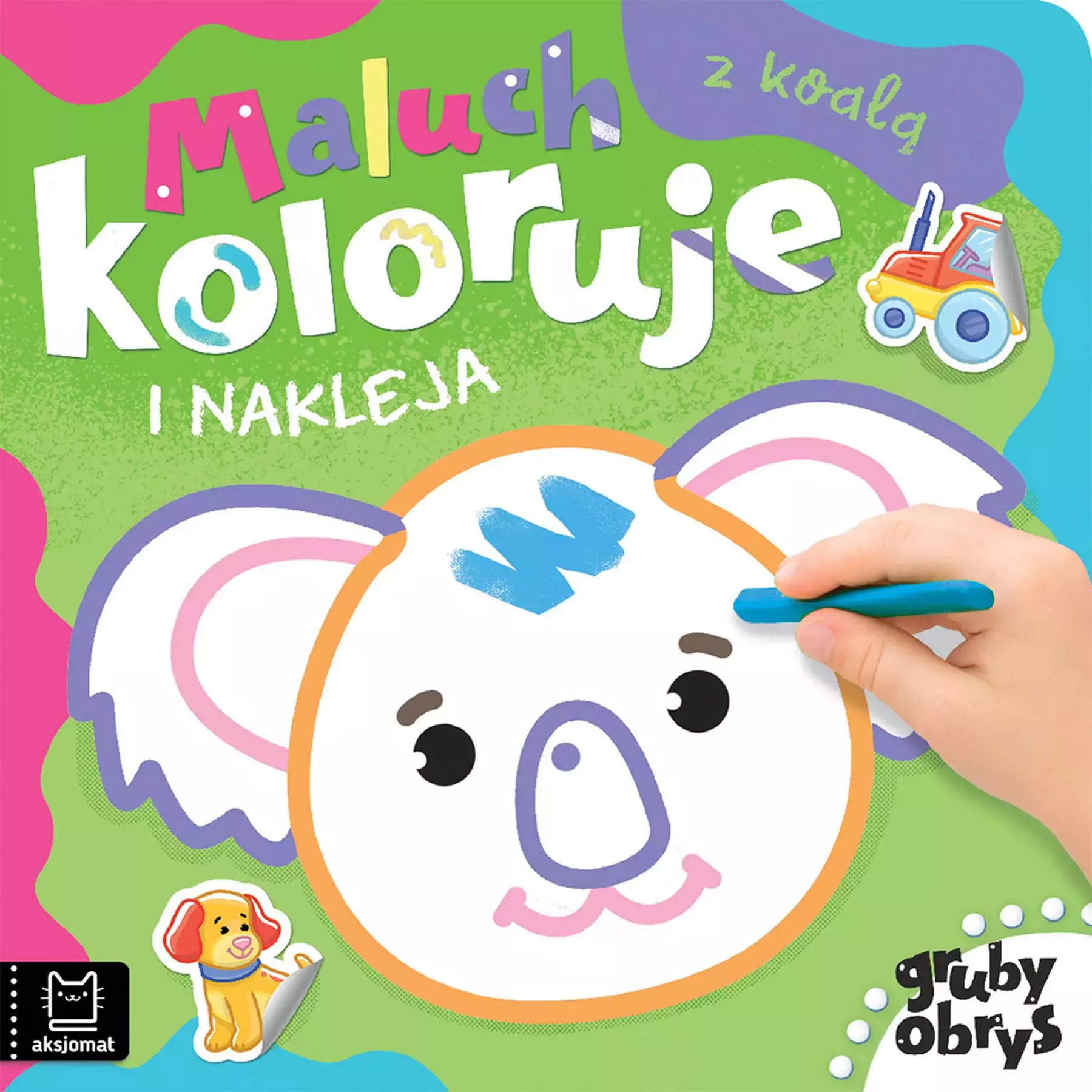 Maluch koloruje i nakleja z koalą. Gruby obrys - Książki