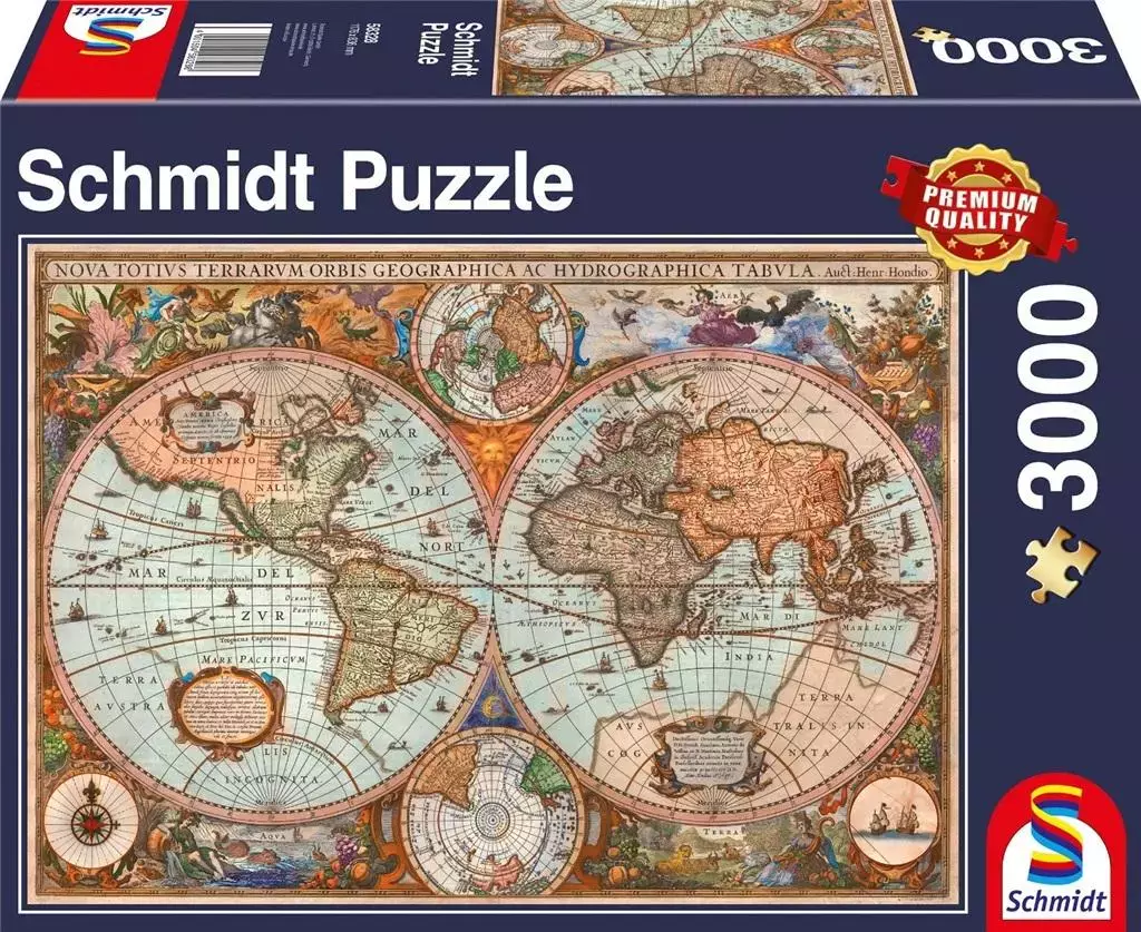Puzzle PQ 3000 Starożytna mapa świata G3 - Puzzle