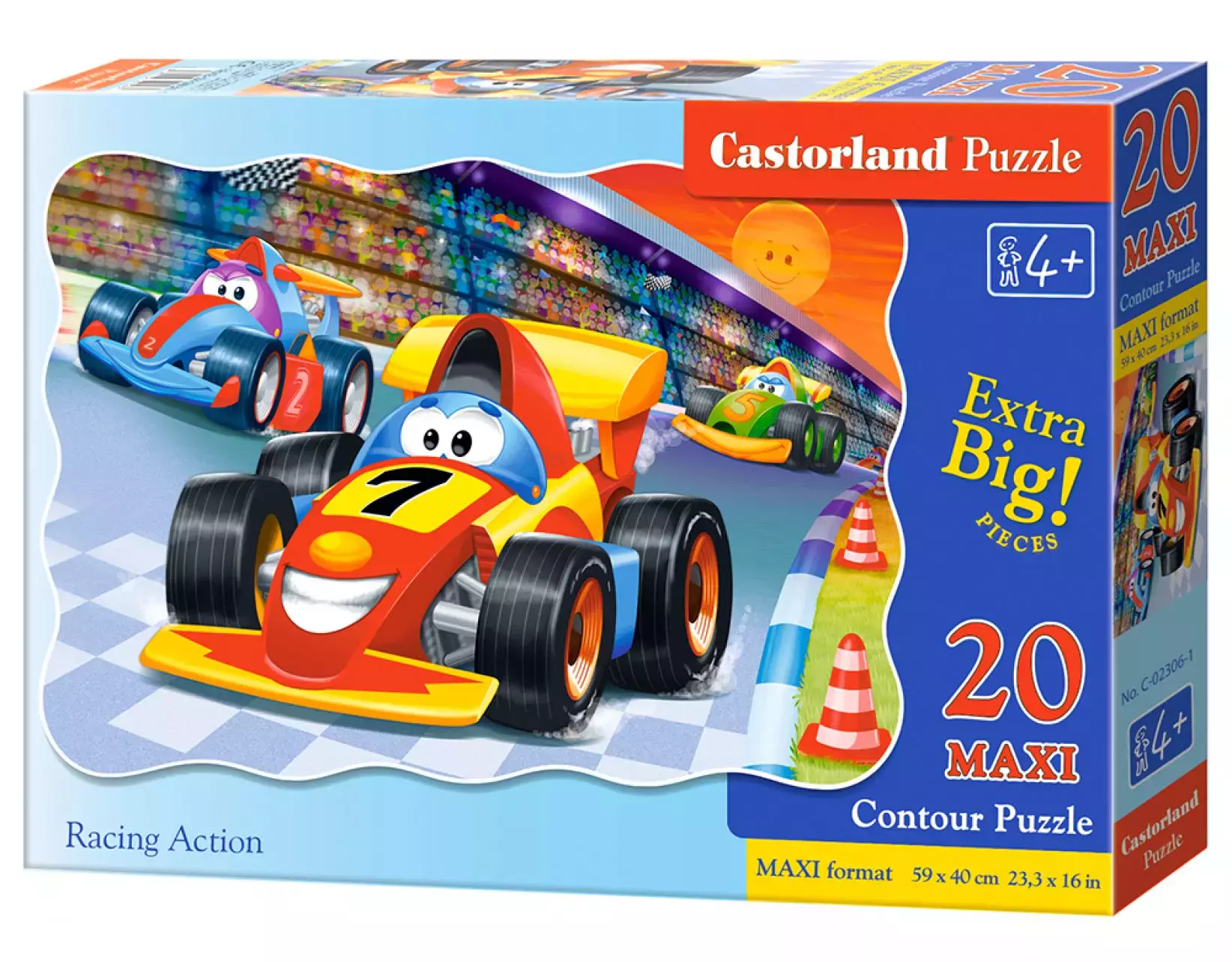 Puzzle maxi 20 elementów. Wyścig w akcji - Puzzle