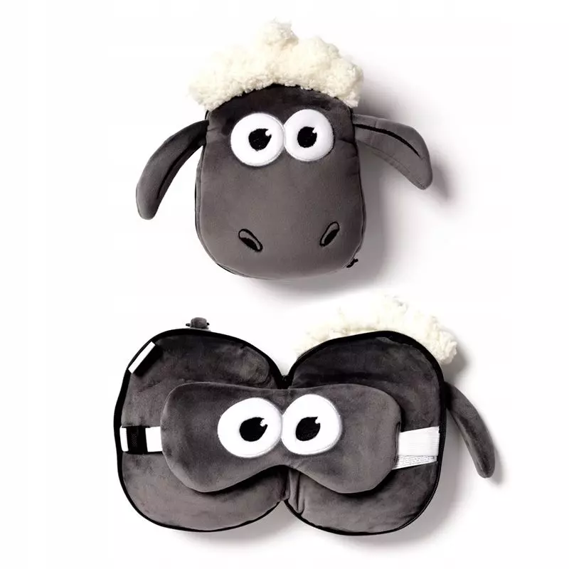 Baranek Shaun poduszka podróżna i maseczka na oczy - maskotka - Zabawki