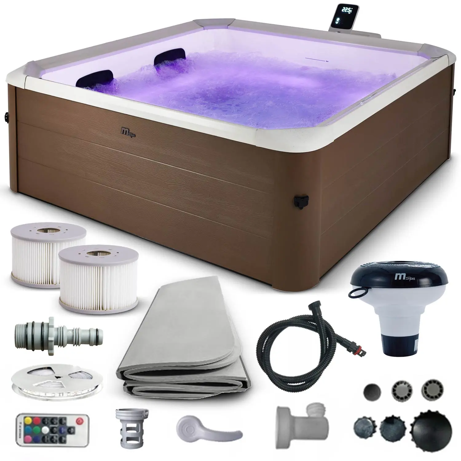 Panelowe SPA z hydromasażem całoroczne Amber 6 osobowe mSpa LED WiFi - Elektronika i akcesoria