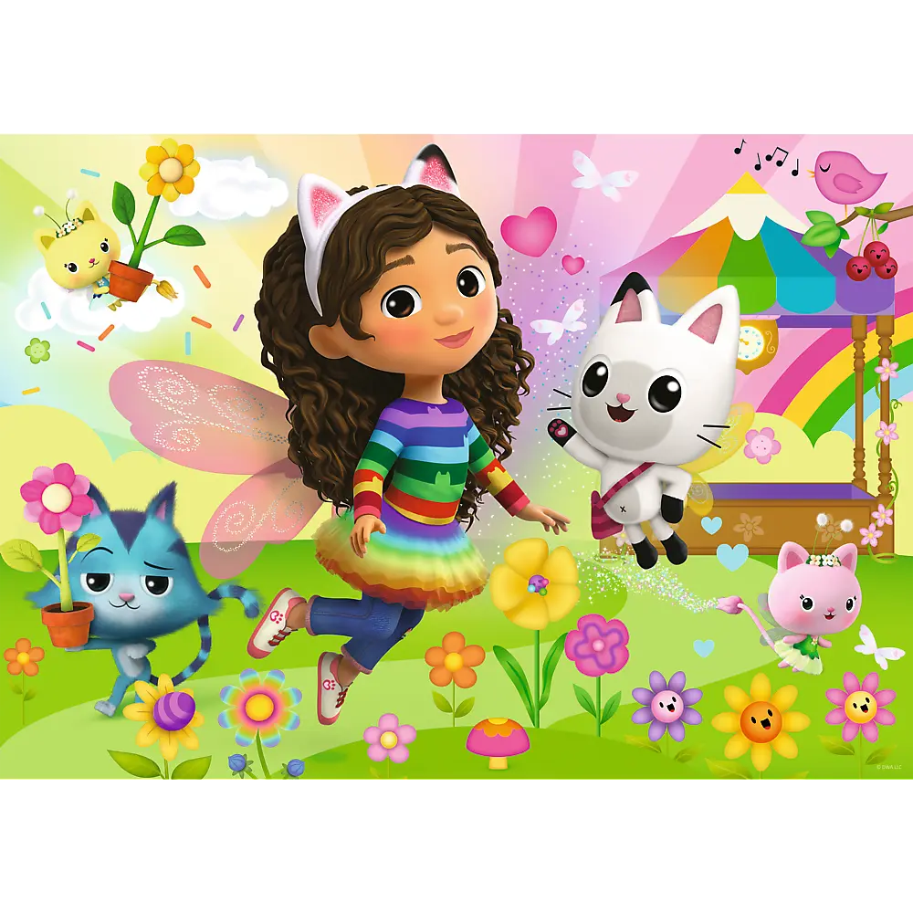 Puzzle Glitter 100 elementów. Koci Domek Gabi - Puzzle
